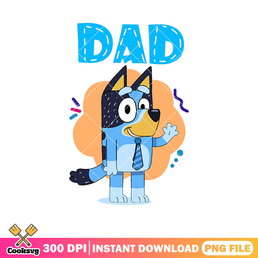 Hello bluey dog dad character png design, bluey ornament png, bluey figures​ png