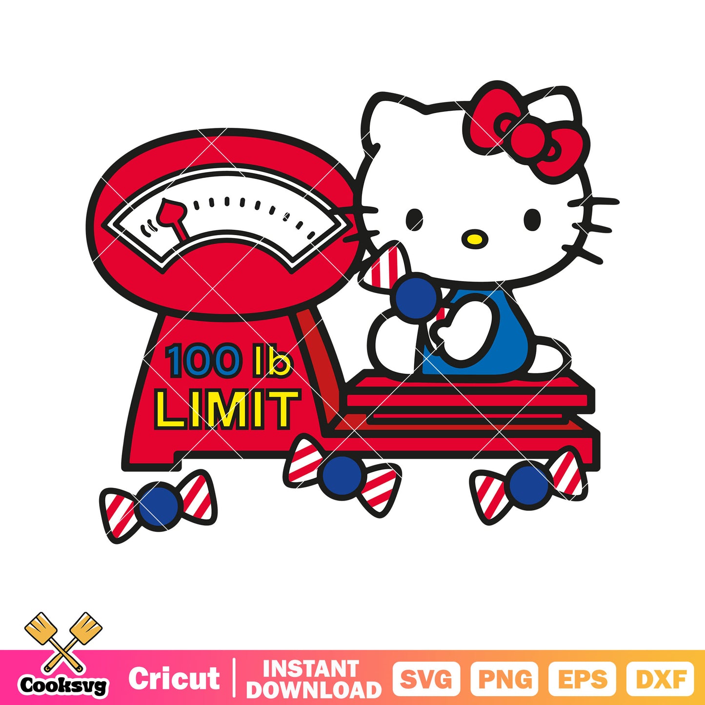 Hello kitty 100 lb limit svg, hello kitty cat svg, kitty cat svg