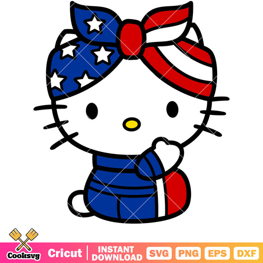 Hello kitty 4th of july design svg, hello kitty svg, 4th of july​ svg