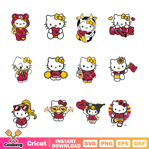 Hello kitty Arizona Cardinals Bundle svg, arizona cardinals nfl svg