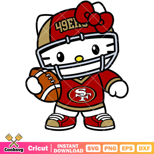 Hello kitty San francisco 49ers football svg, Hello kitty svg