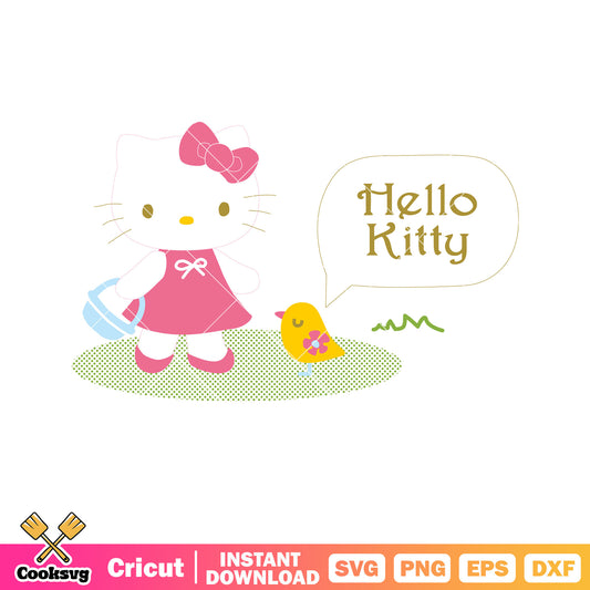 Hello kitty and bird sanrio svg, hello kitty sanrio svg