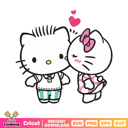 Hello kitty and boyfriends svg, hello kitty sanrio svg, hello kitty svg