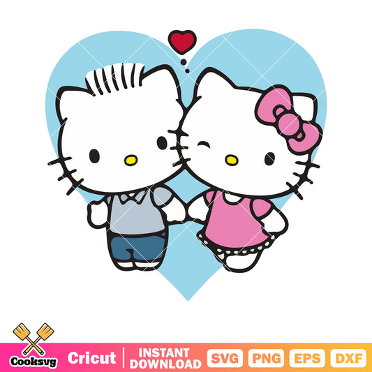Hello kitty and boyfriends svg file, hello kitty sanrio svg, hello kitty svg