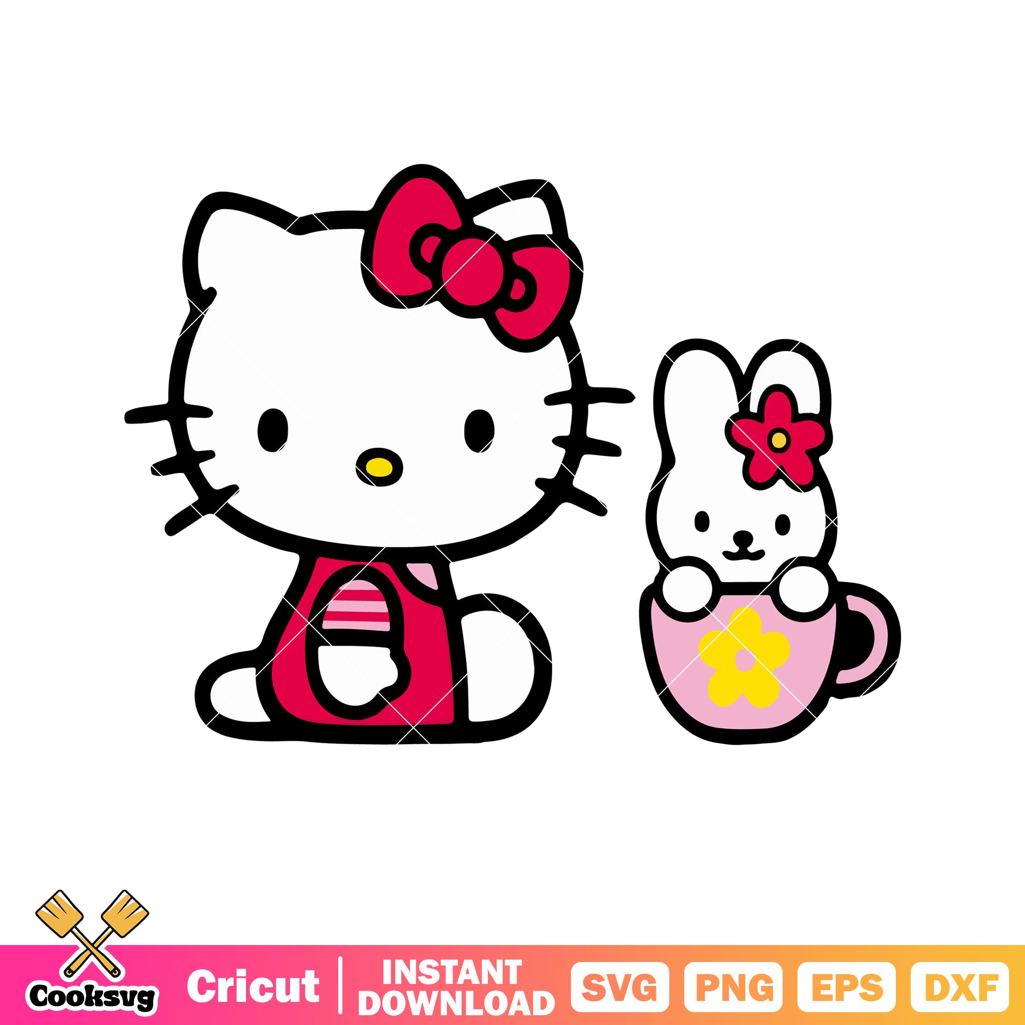 Hello kitty and bunny friends svg, hello kitty sanrio svg – Cooksvg