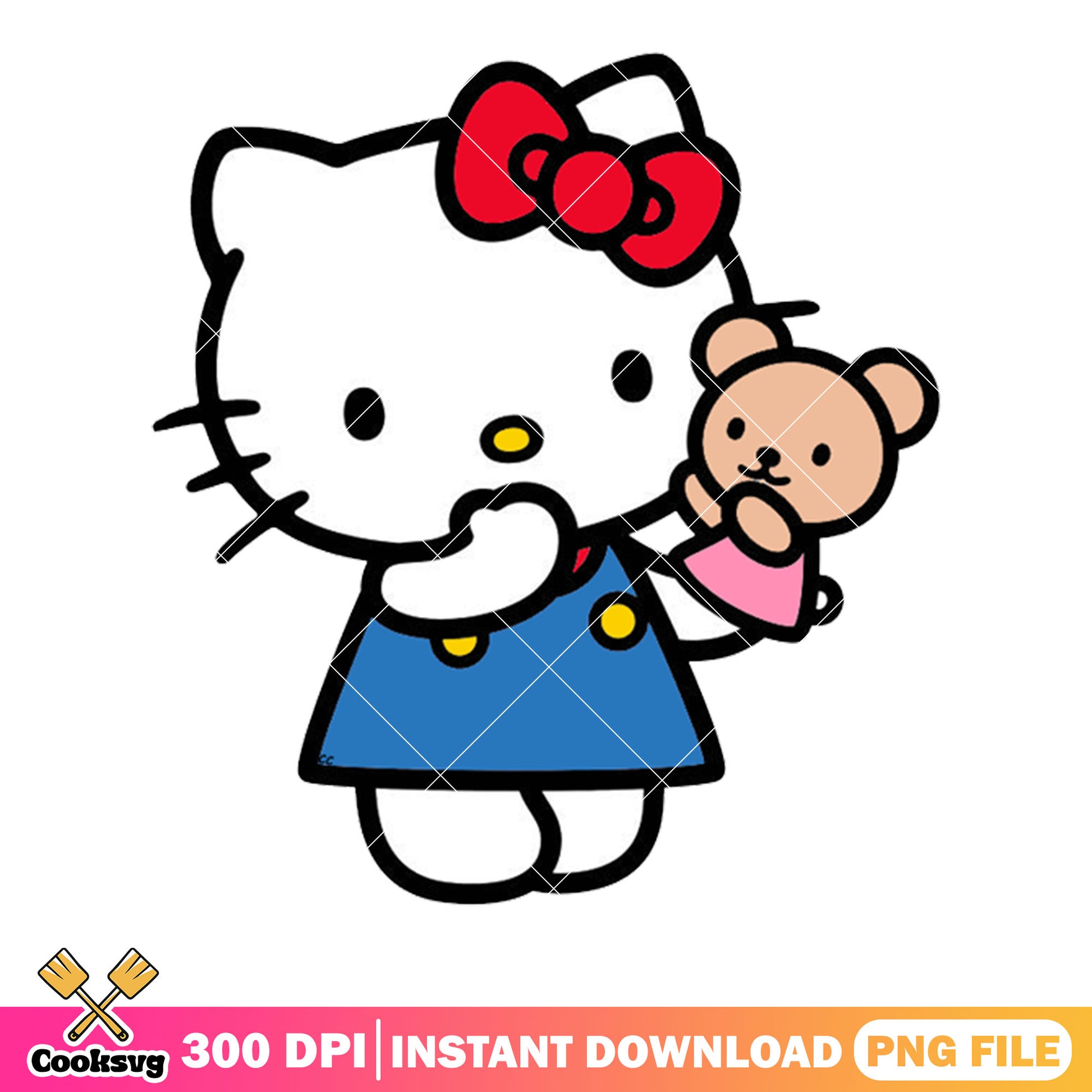 Hello kitty and her teddy png, cartoon hello kitty png, hello kitty png