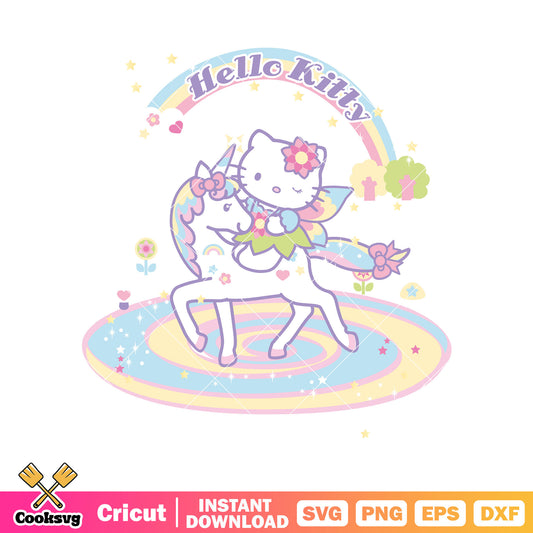 Hello kitty and her unicorn svg, hello kitty unicorn​ svg