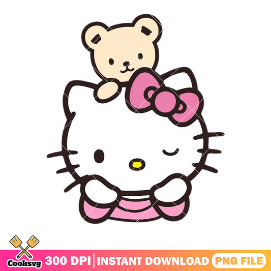 Hello kitty and teddy bear png, hello kitty cartoon png