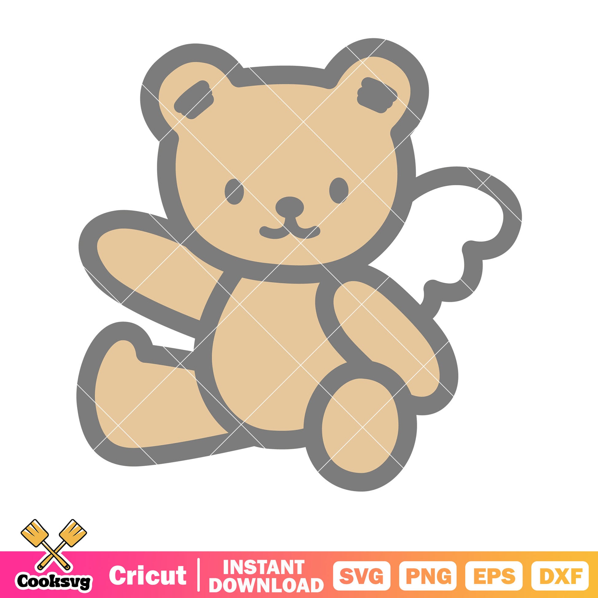 Hello kitty angel teddy bear design svg, hello kitty care bear svg