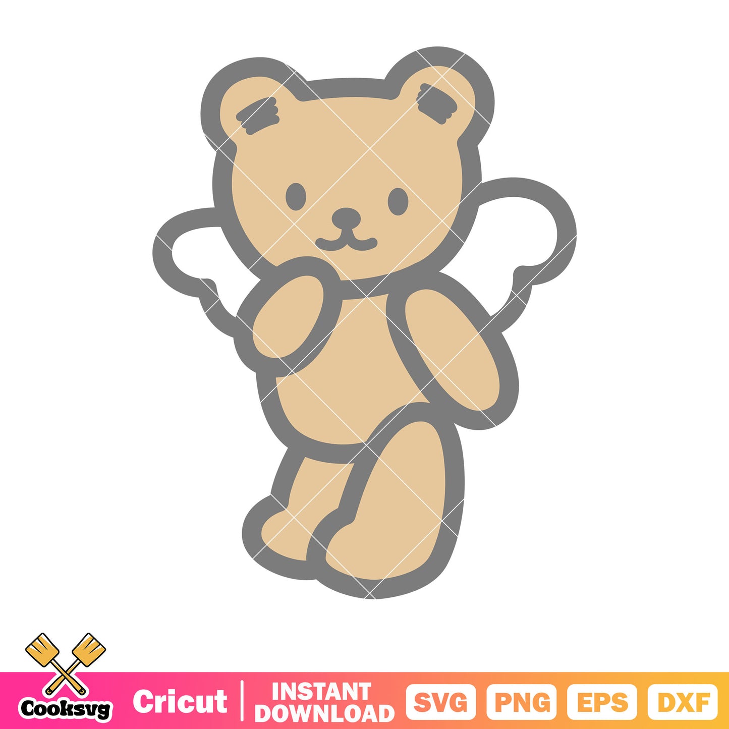 Hello kitty angel teddy bear file svg, hello kitty care bear svg