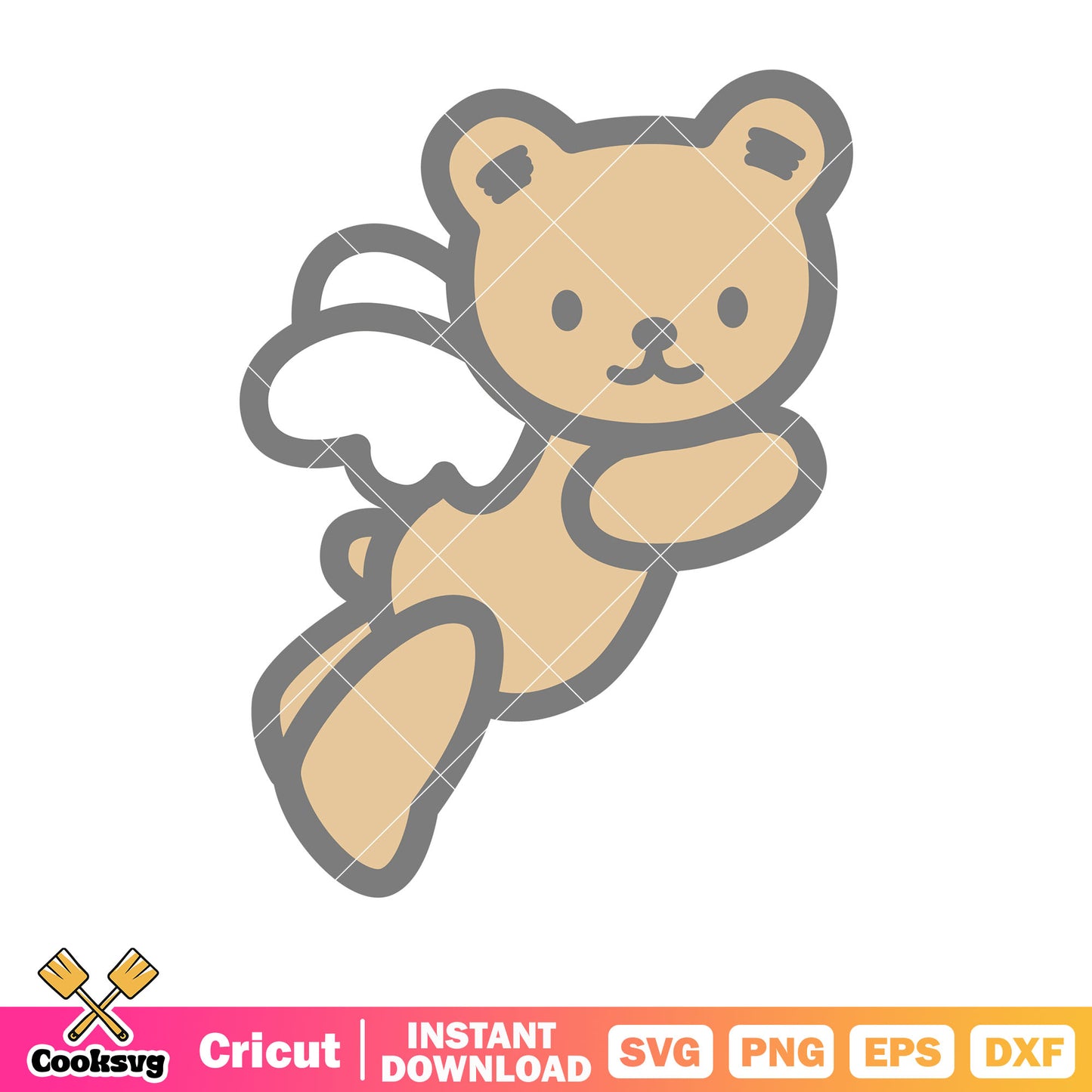 Hello kitty angel teddy bear svg, hello kitty care bear svg