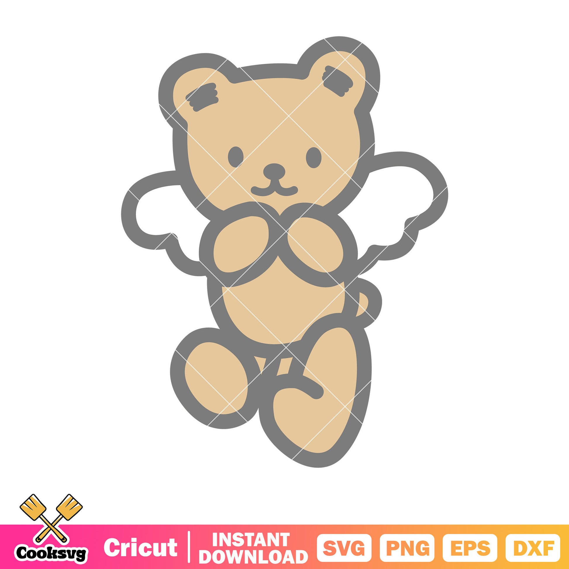 Hello kitty angel teddy bear svg design, hello kitty care bear svg