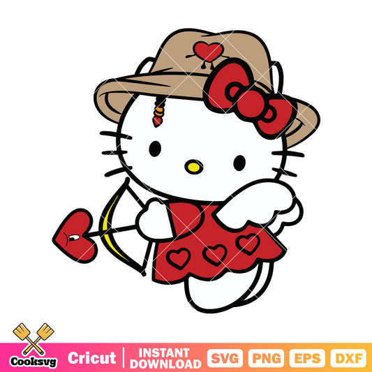 Hello kitty angel valentine svg, hello kitty valentines​ svg, bad bunny svg