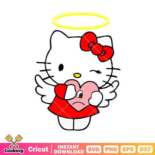 Hello kitty bad bunny cupid valentine svg, cupid valentine svg