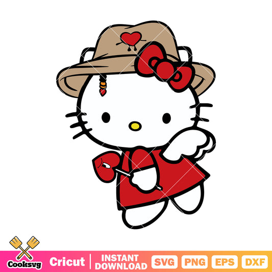 Hello kitty bad bunny red valentine svg, hello kitty valentines​ svg, bad bunny svg