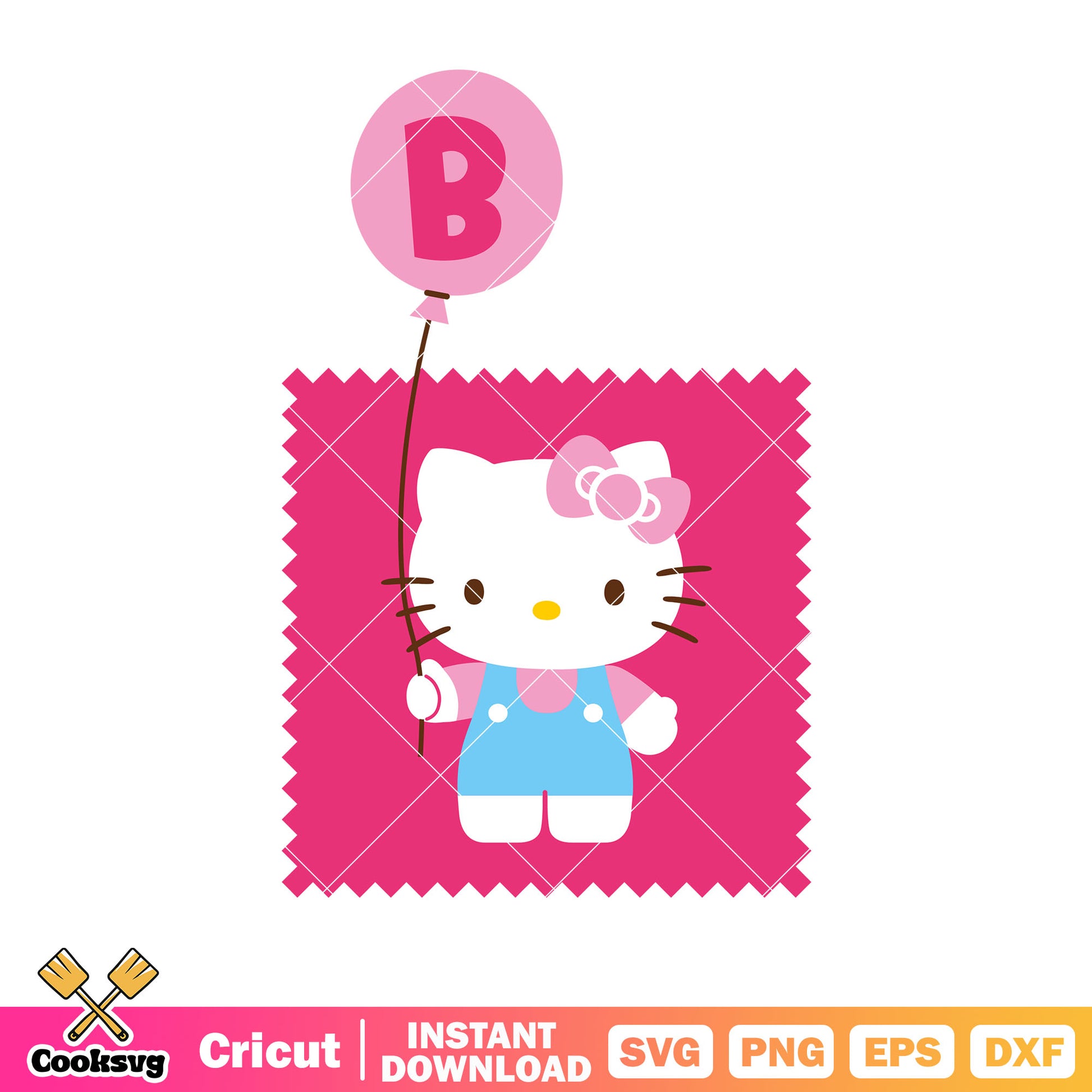 Hello kitty b alphabet stamp svg, hello kitty stamps​ svg