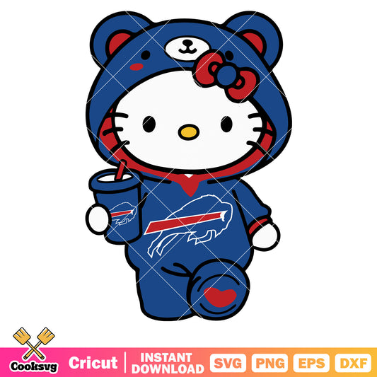 Hello kitty buffalo bills costume svg, buffalo bills svg