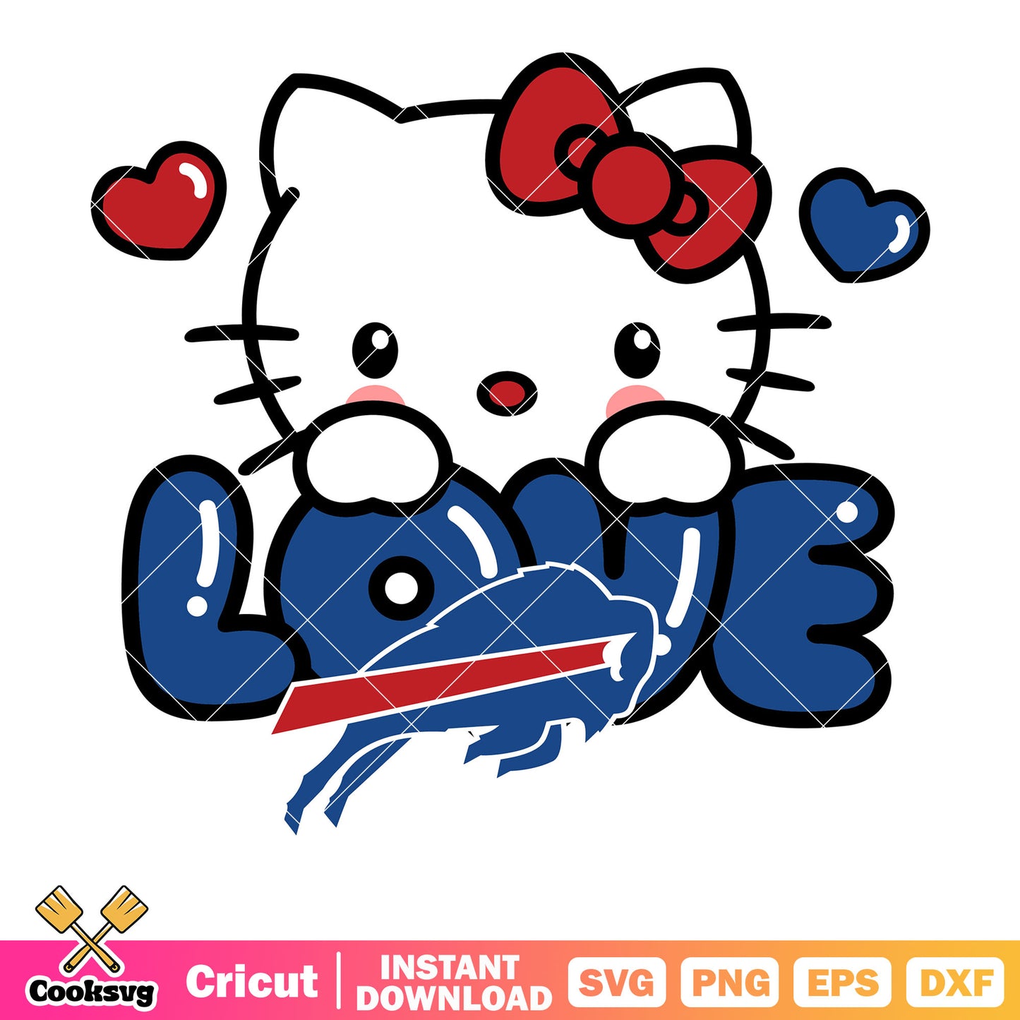 Hello kitty buffalo bills love svg, buffalo bills nfl svg