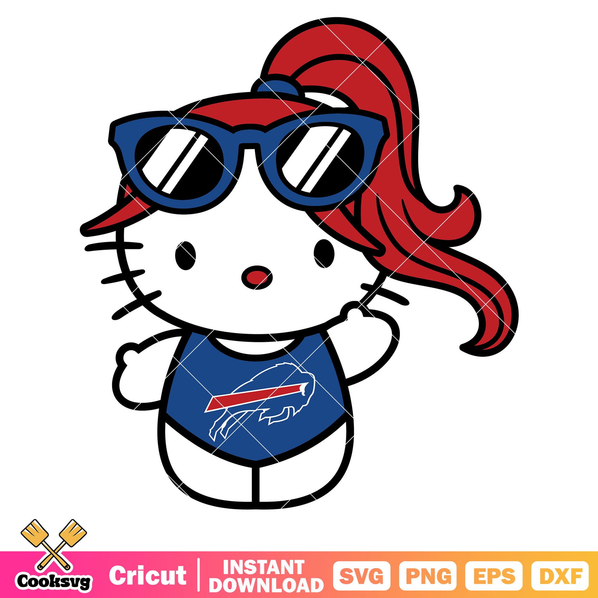 Hello kitty buffalo bills swimwear svg, buffalo bills svg