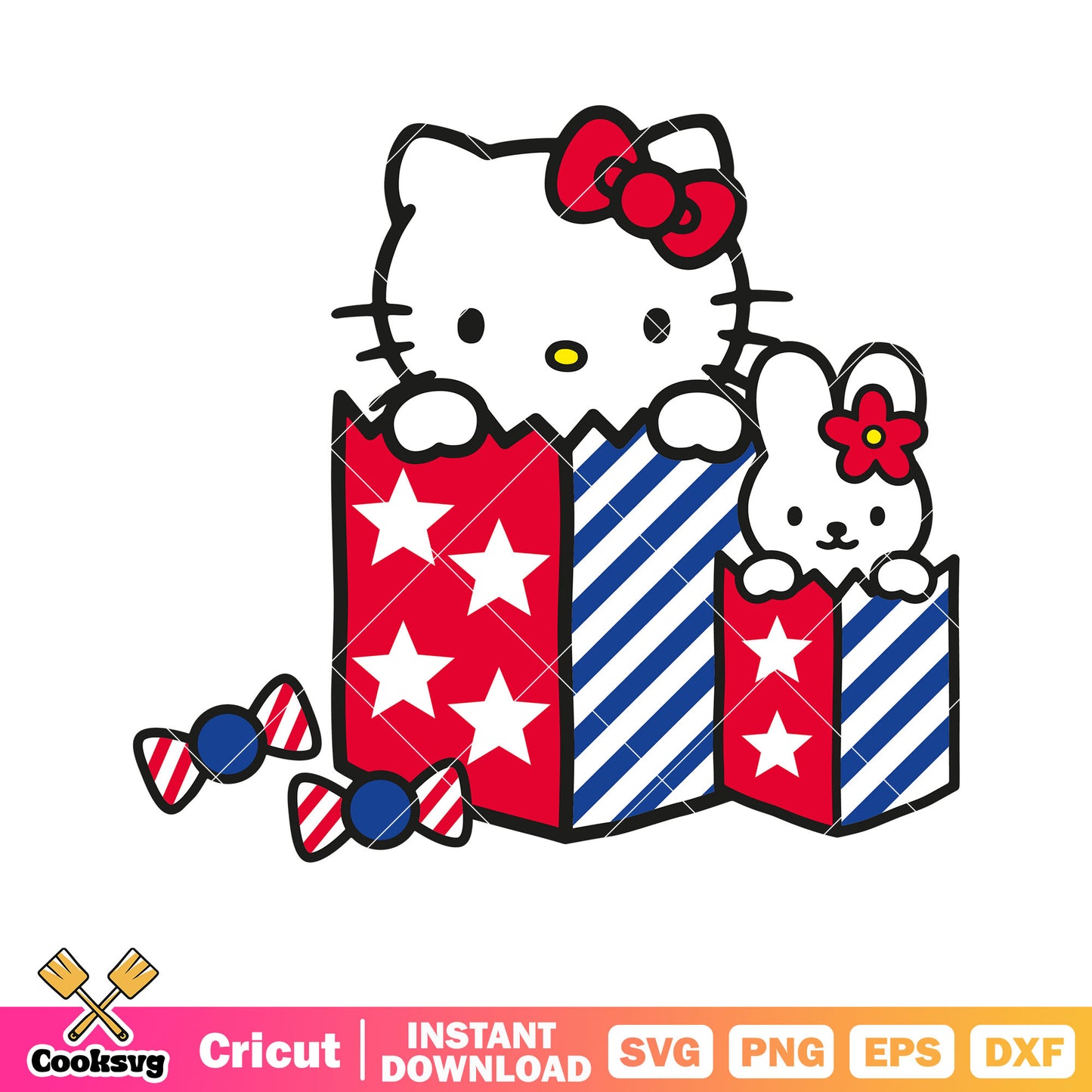 Hello kitty bunny and candy svg file, hello kitty sanrio svg