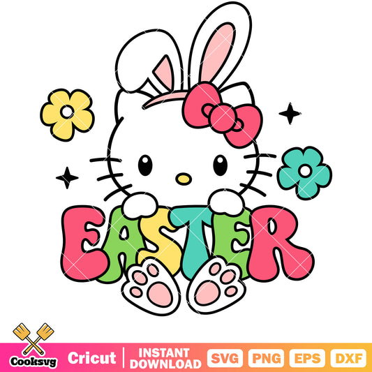Hello kitty bunny easter svg, hello kitty svg, easter svg