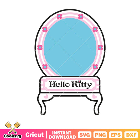 Hello kitty cartoon mirror svg file, hello kitty mirror svg