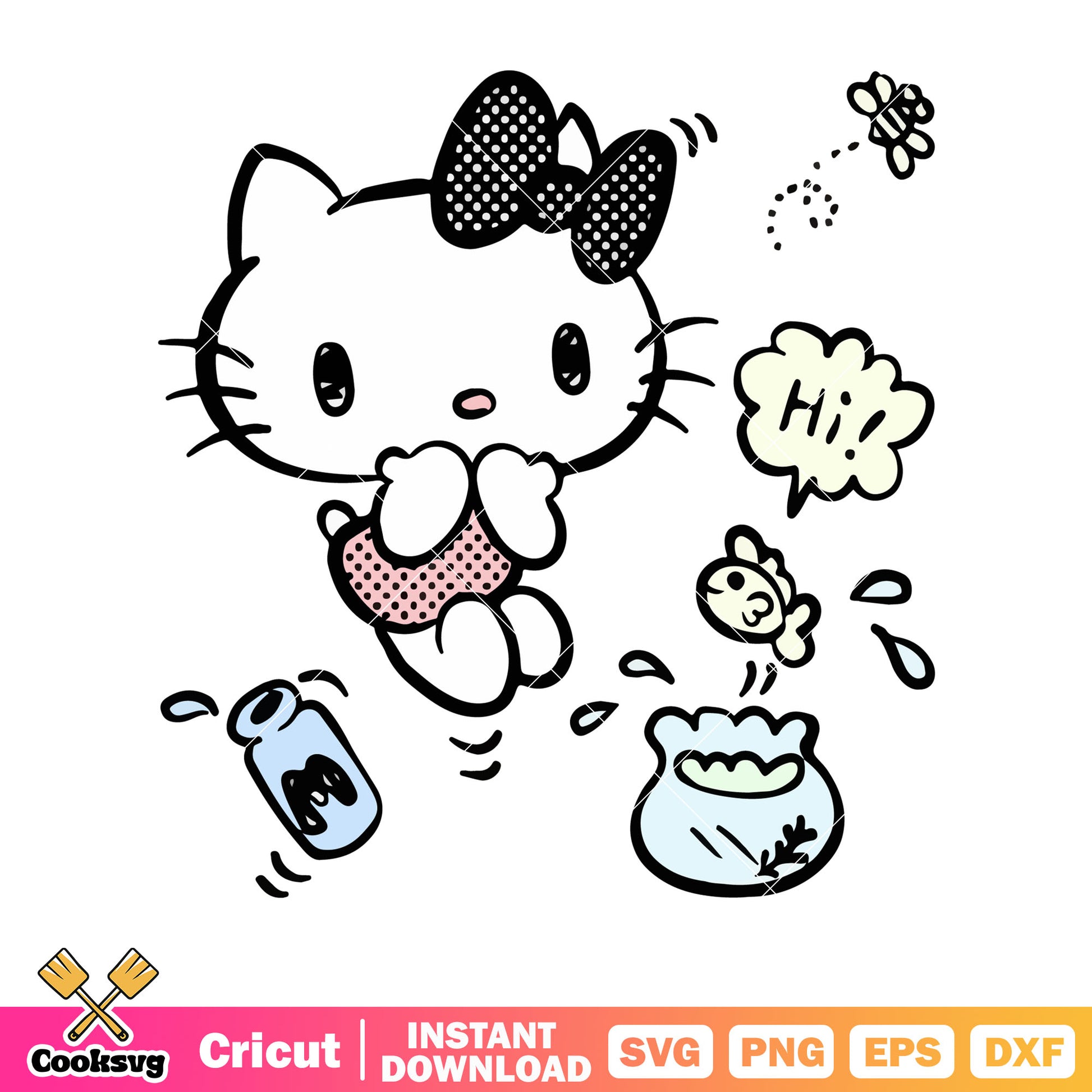 Hello kitty cat hi cartoon svg, hello kitty cartoon svg