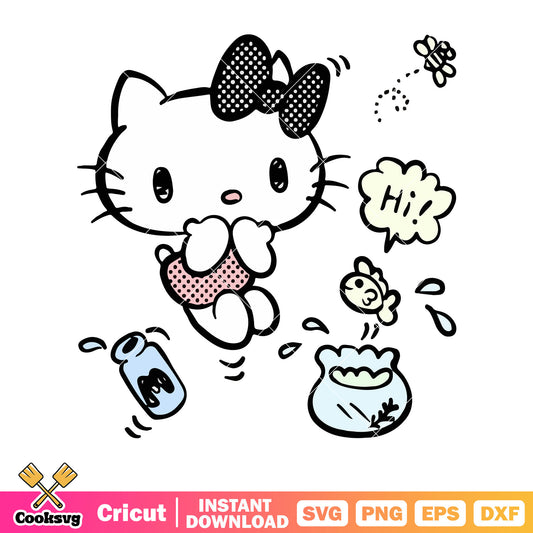 Hello kitty cat hi cartoon svg, hello kitty cartoon svg