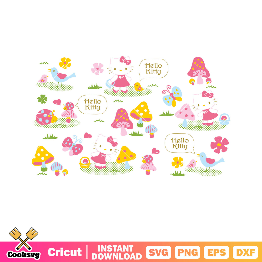 Hello kitty cat sanrio design svg, hello kitty cat svg, hello kitty sv ...