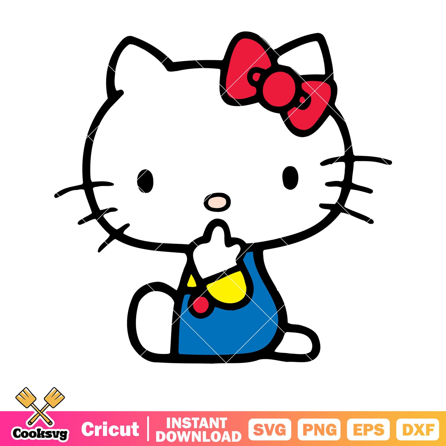 Hello kitty cat sitting on ground svg, hello kitty cat svg