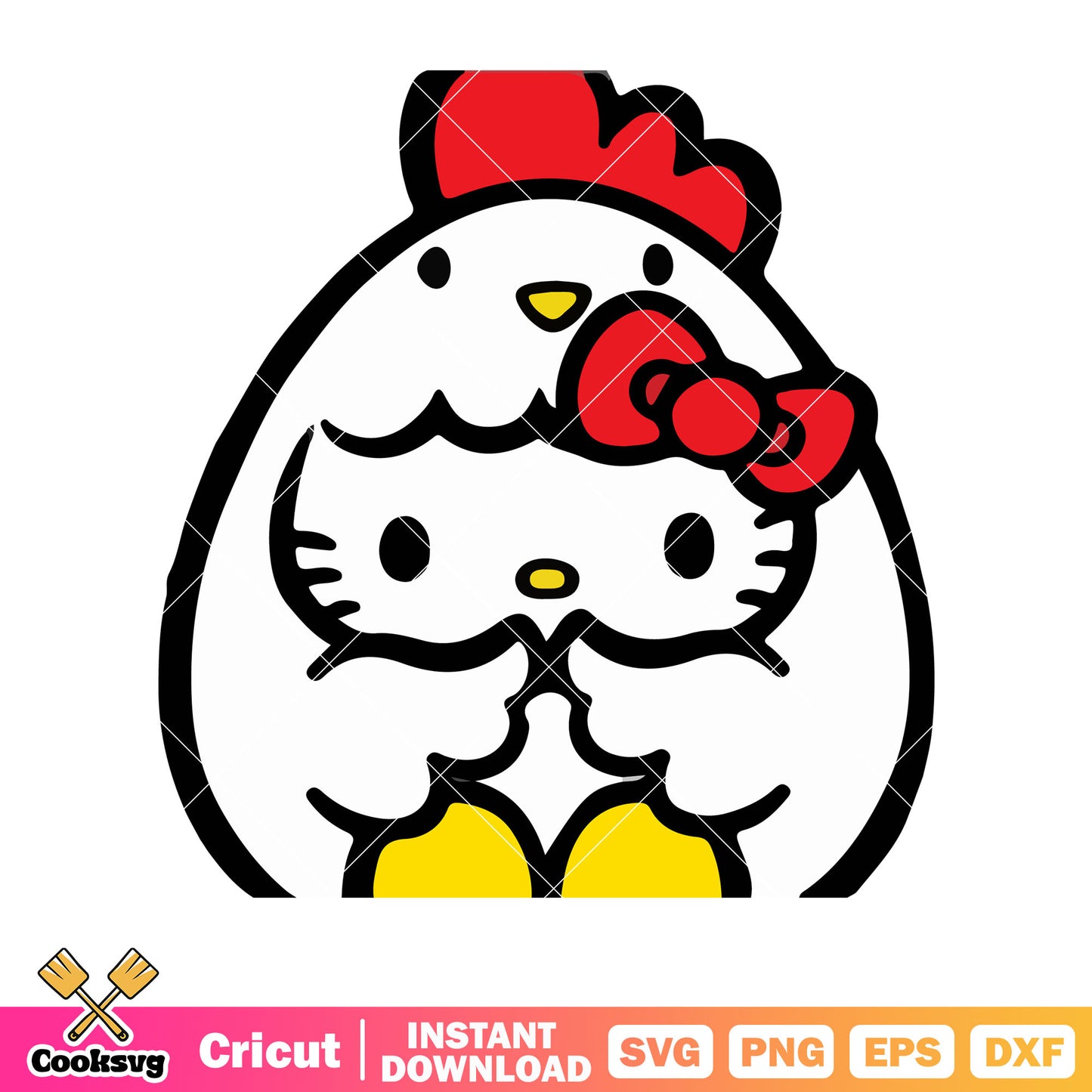 Hello kitty chicken costume svg, hello kitty costume svg