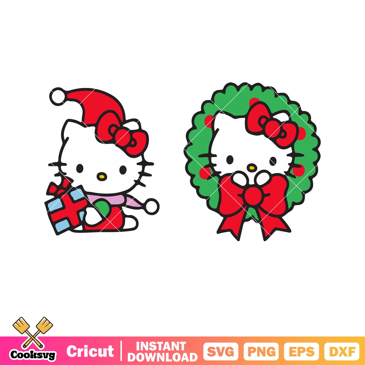 Hello kitty christmas costume svg file, hello kitty christmas svg