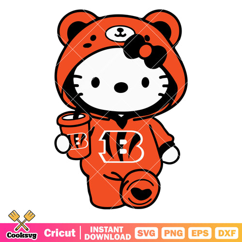 Hello kitty cincinnati bengals costume svg, cincinnati bengals football svg