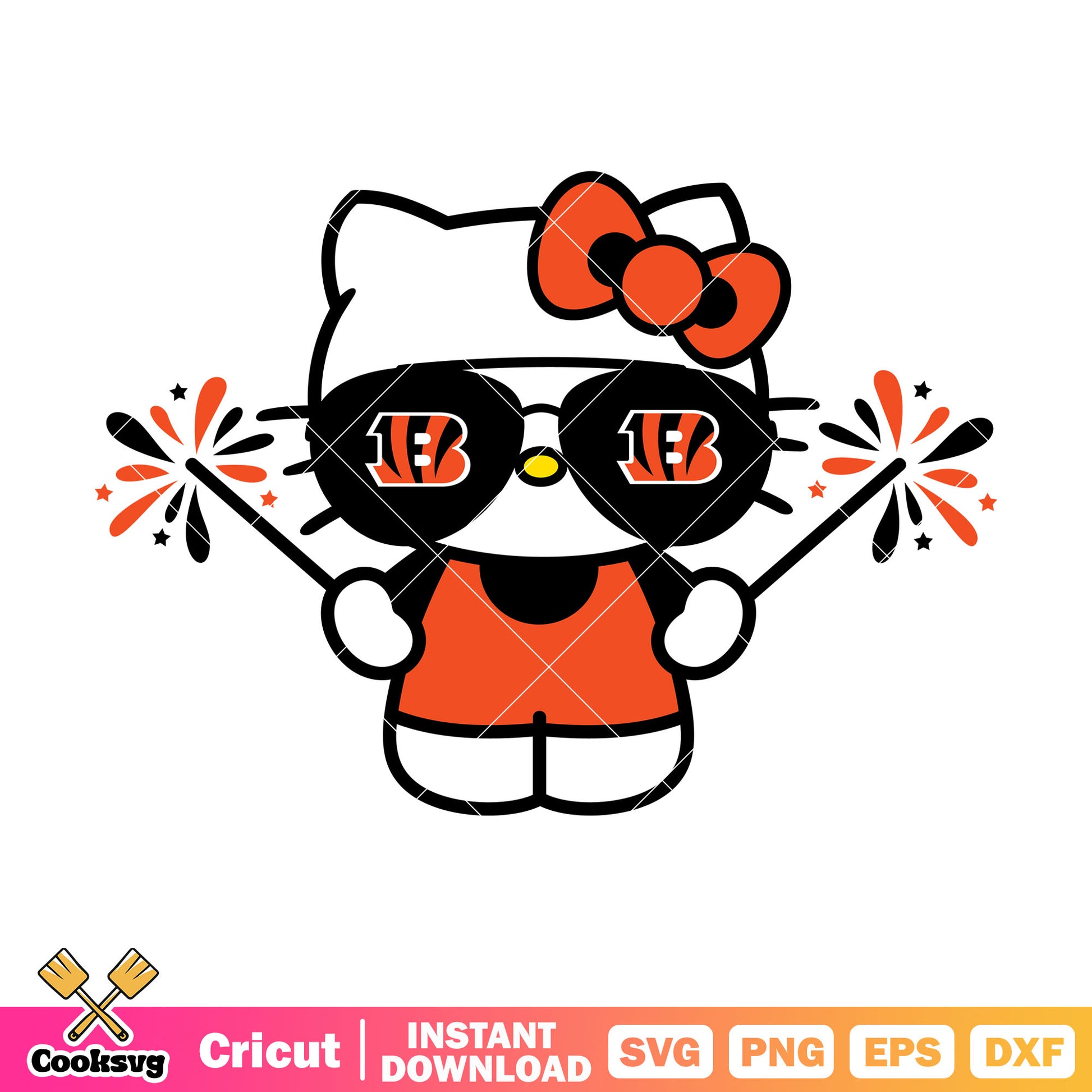 Hello kitty cincinnati bengals firework svg, cincinnati bengals svg