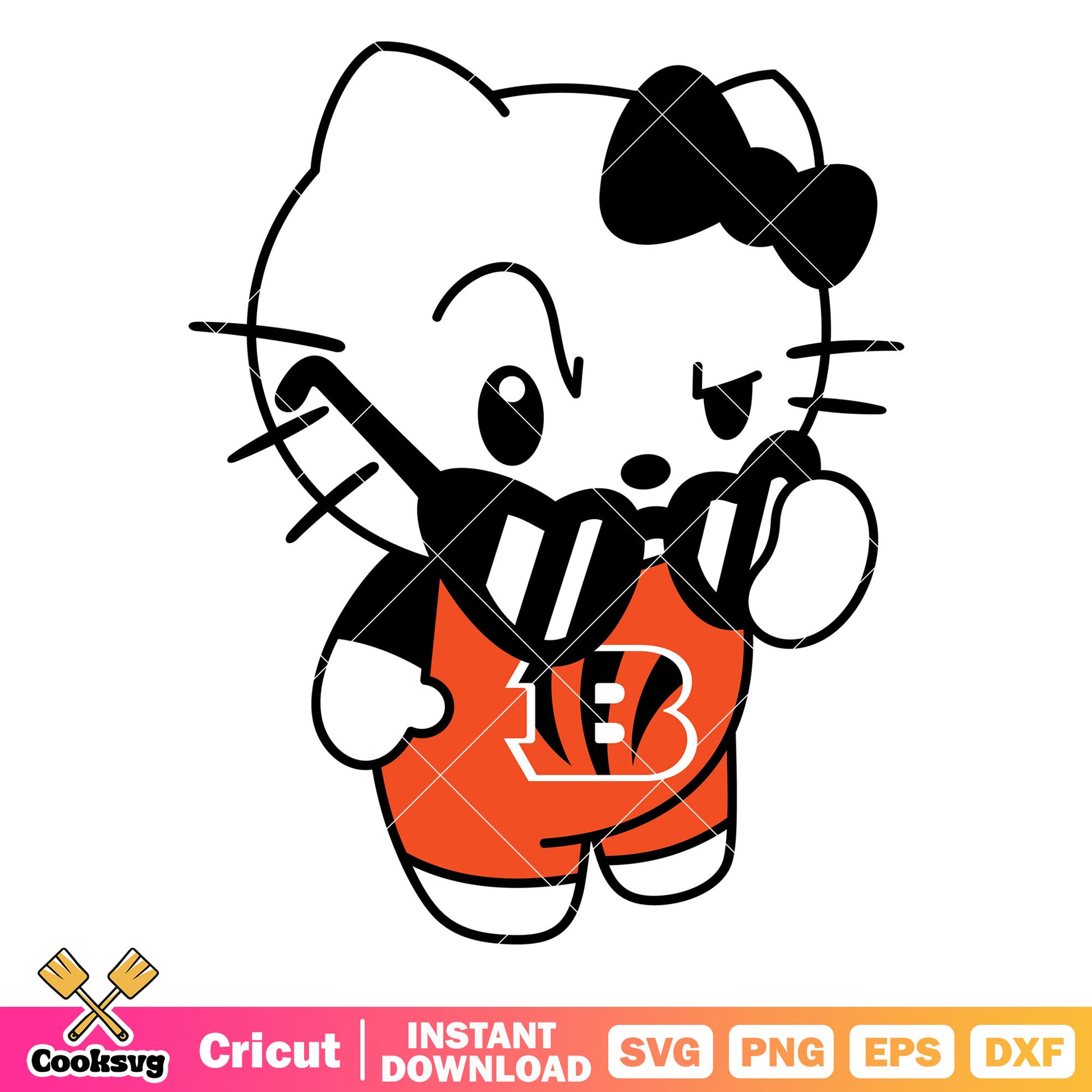 Hello kitty cincinnati bengals sunglasses svg, cincinnati bengals football​ svg