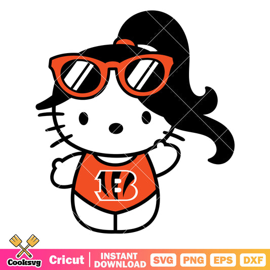 Hello kitty cincinnati bengals swimsuit svg, cincinnati bengals svg