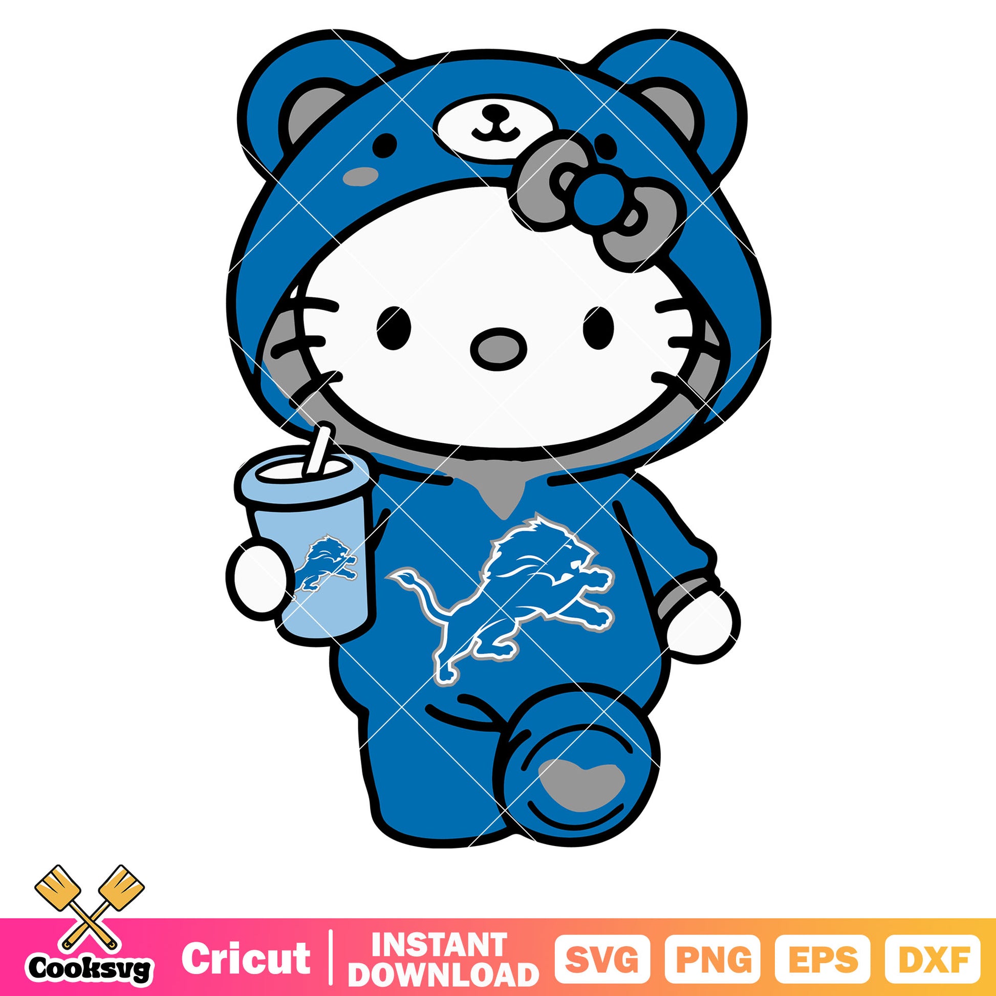 Hello kitty detroit lions costume svg, detroit lions svg