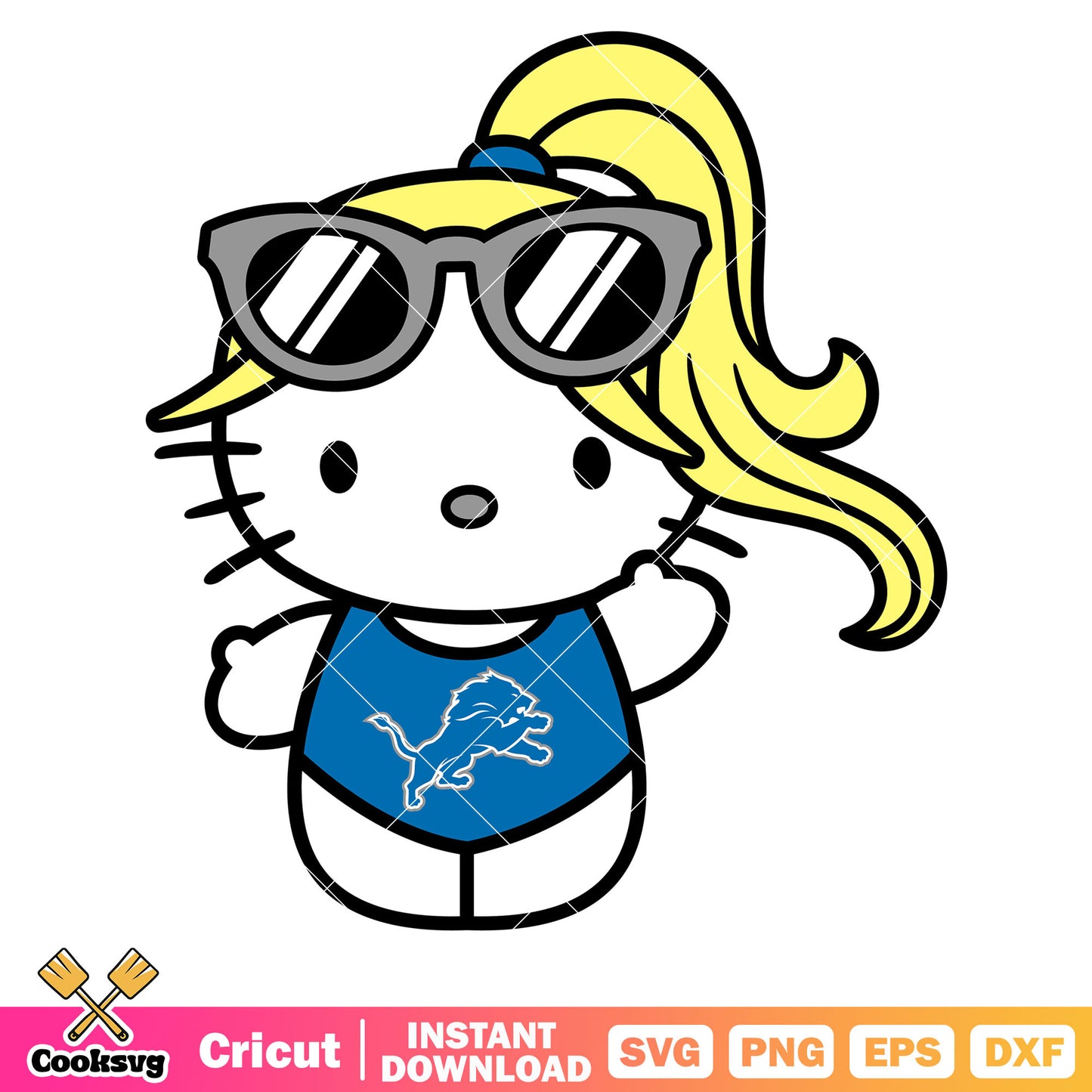 Hello kitty detroit lions swimwear svg, detroit lions logo​ svg