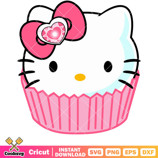 Hello kitty face cake svg, hello kitty svg, sanrio cartoon svg