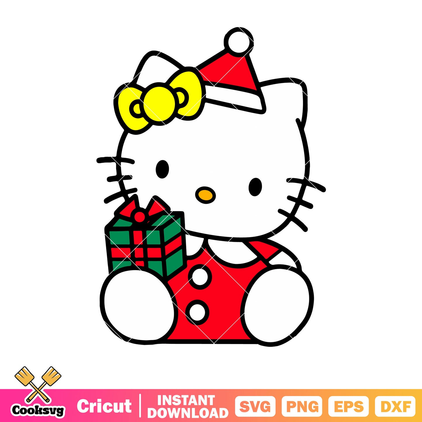 Hello kitty gift christmas svg, hello kitty christmas svg