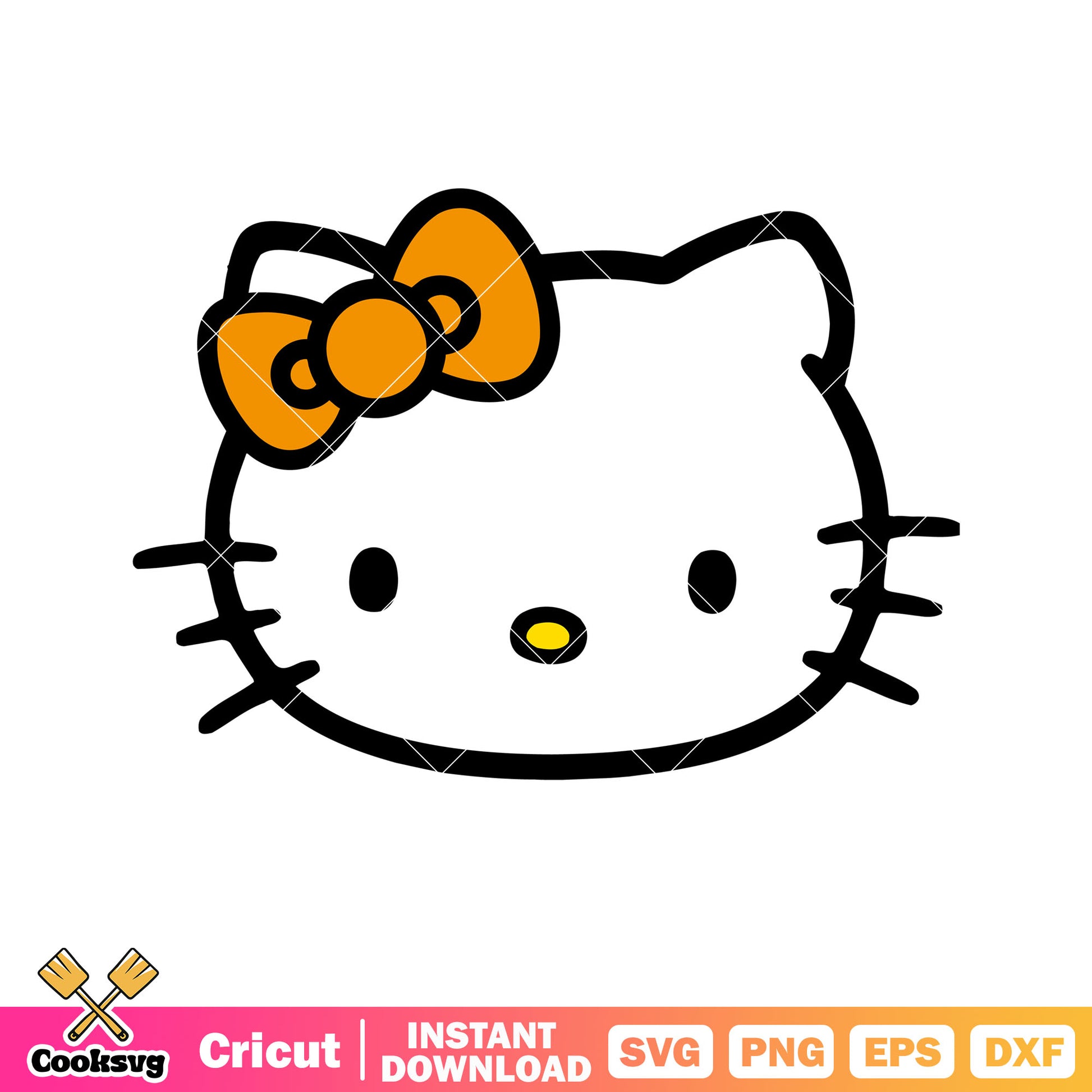 Hello kitty head bow tie svg, hello kitty bow tie​ svg, kitty cat svg