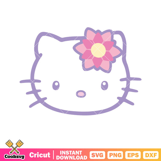 Hello kitty head cartoon svg digital download, hello kitty head svg