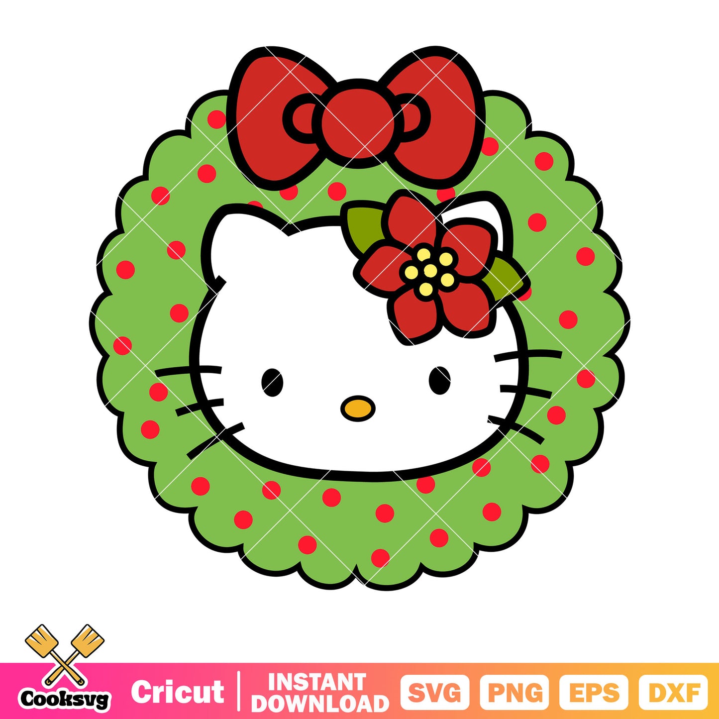 Hello kitty head circle tree svg, hello kitty cartoon svg