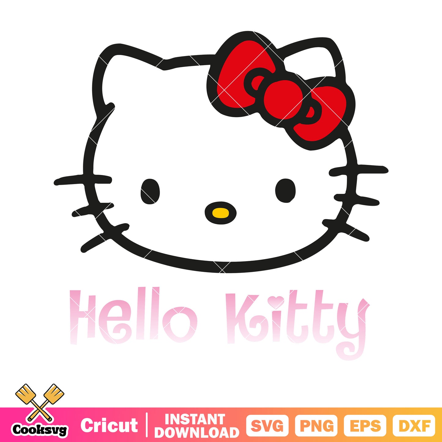 Hello kitty head name cartoon svg, hello kitty head​ svg, kitty cat svg