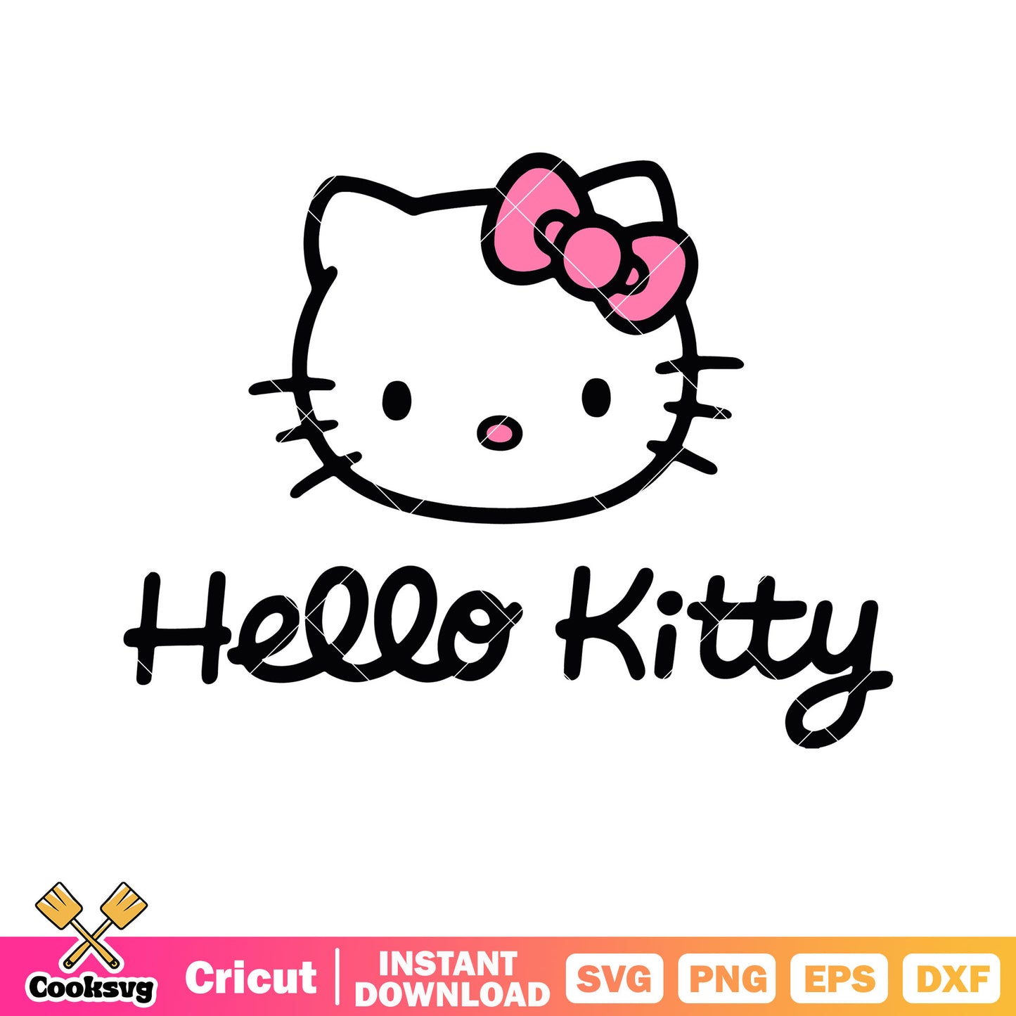 Hello kitty head name svg, hello kitty sanrio svg, hello kitty svg