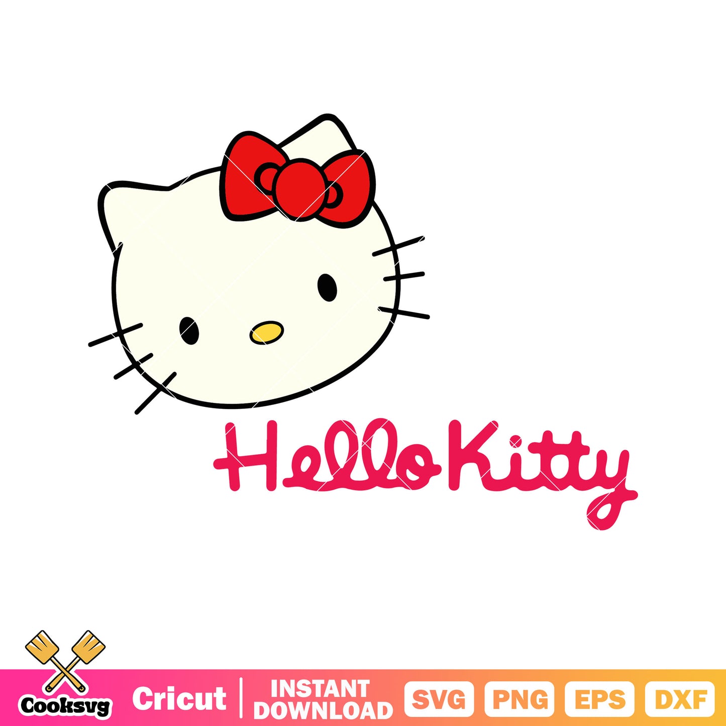 Hello kitty head pink name svg, hello kitty sanrio svg, hello kitty svg