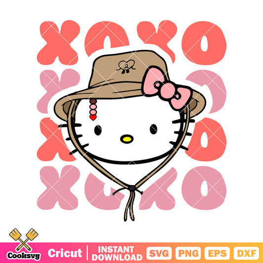 Hello kitty head xoxo valentine svg, xoxo valentine svg