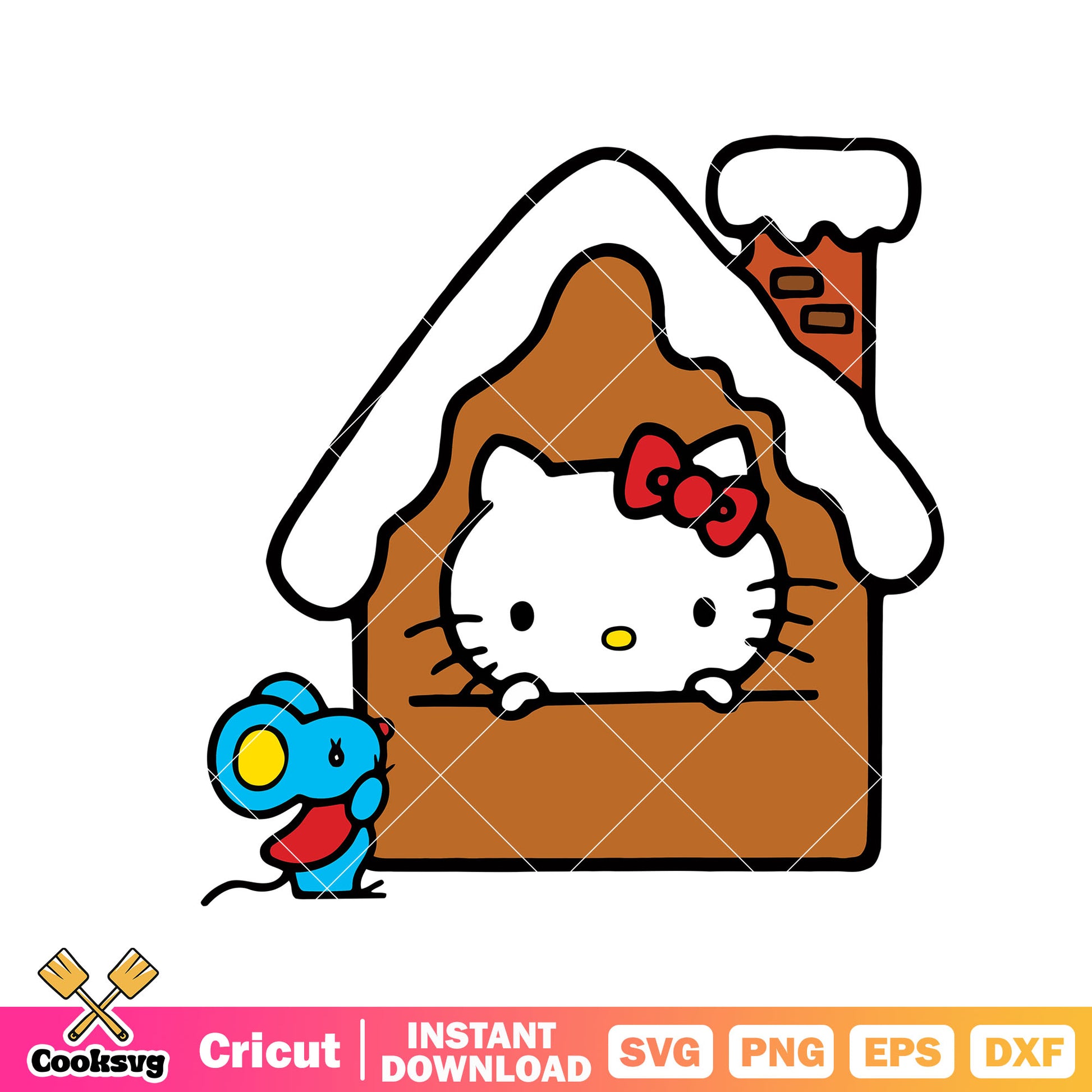 Hello kitty house gingerbread svg, hello kitty gingerbread svg