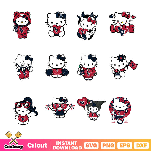 Hello kitty houston texans Bundle svg, houston texans nfl svg