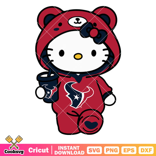 Hello kitty houston texans costume svg, houston texans games​ svg